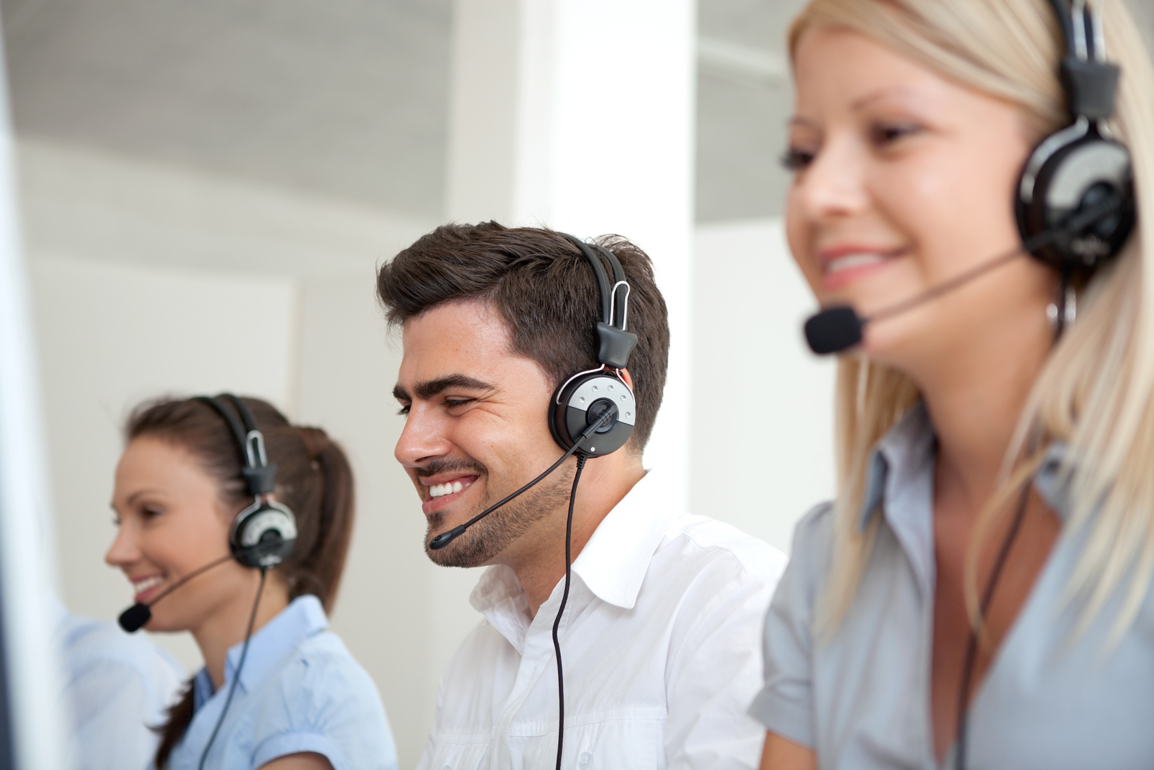 Group of customer service operators